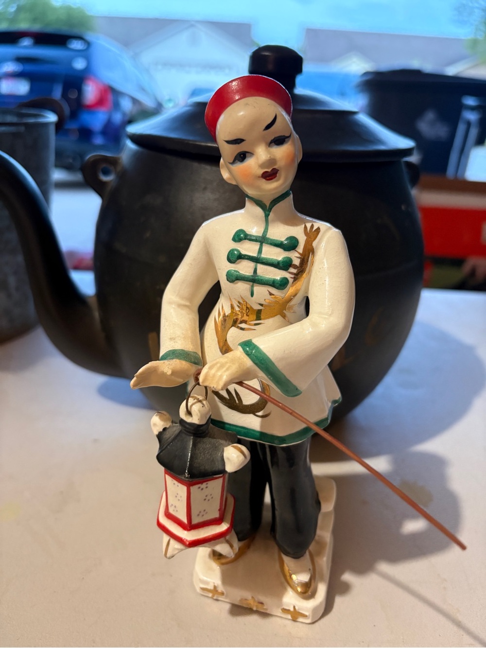 Vintage Porcelain Elbro hand decorated figurine 1940s Japan